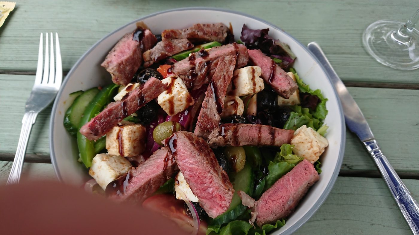 A steak salad